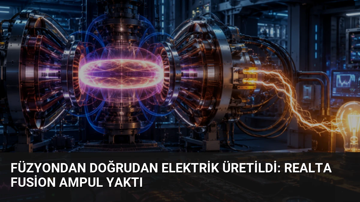 Füzyondan Doğrudan Elektrik Üretildi: Realta Fusion Ampul Yaktı