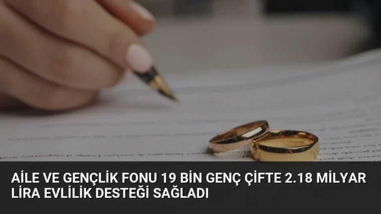 Aile ve Gençlik Fonu 19 Bin Genç Çifte 2.18 Milyar Lira Evlilik Desteği Sağladı