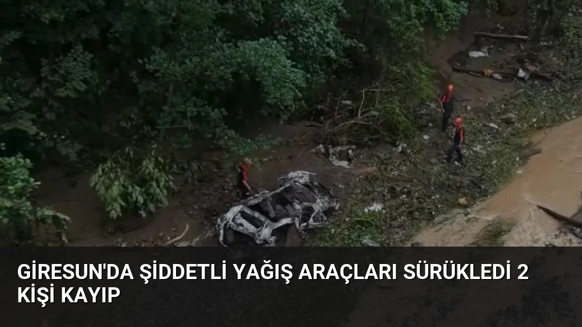 Giresun’da Şiddetli Yağış Araçları Sürükledi 2 Kişi Kayıp