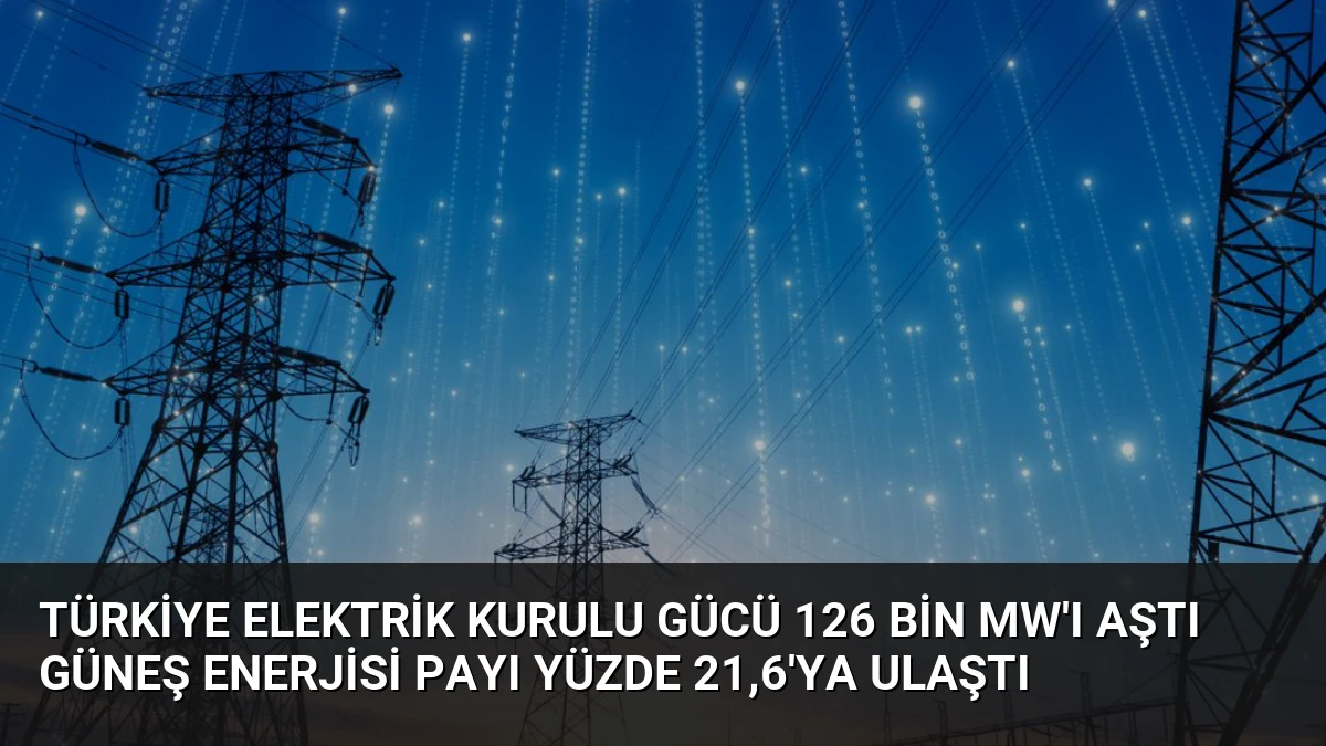 Türkiye Elektrik Kurulu Gücü 126 Bin MW’ı Aştı Güneş Enerjisi Payı Yüzde 21,6’ya Ulaştı